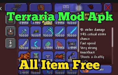 Terraria Mod Apk V1 4 0 5 2 1 God Mode Unlimited Items