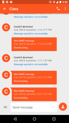 text messages not downloading