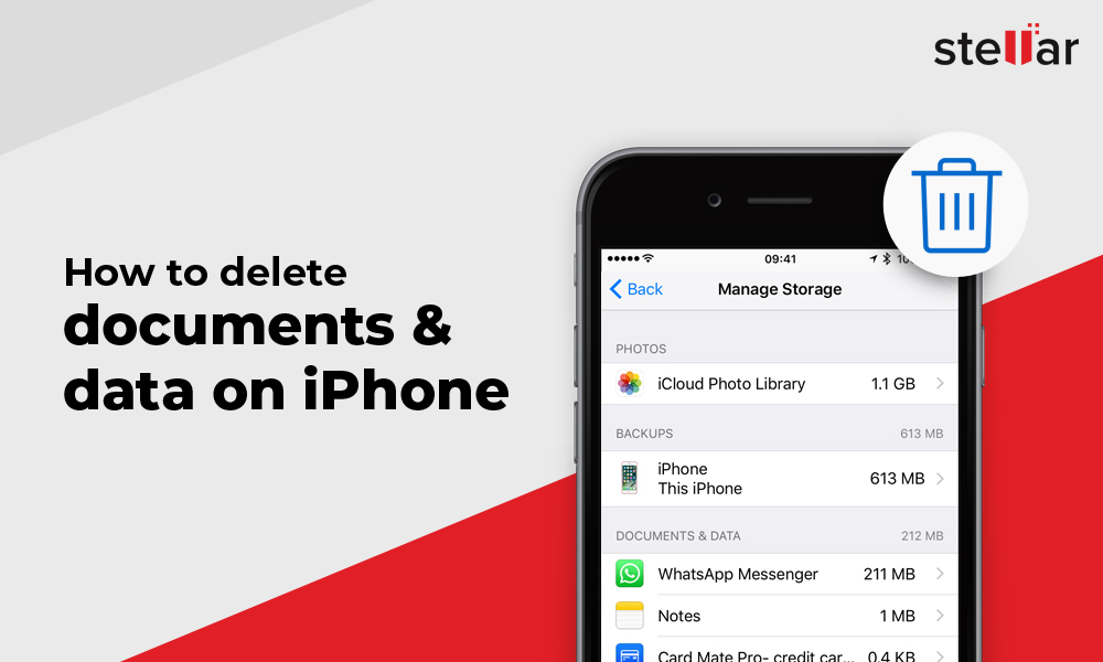 how to delete documents and data in iphone
