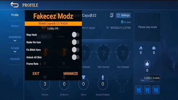 Cheat - Mobile Legends : Fakecez Mod Apk v72.7, March 17, 2023, Working in  A13!