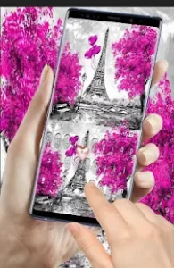 Pink Paris Eiffel Tower Keyboard Premium APK