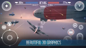 Sky Baron War aircraft MOD + APK 2.1 (open planes and mission) free on android 1